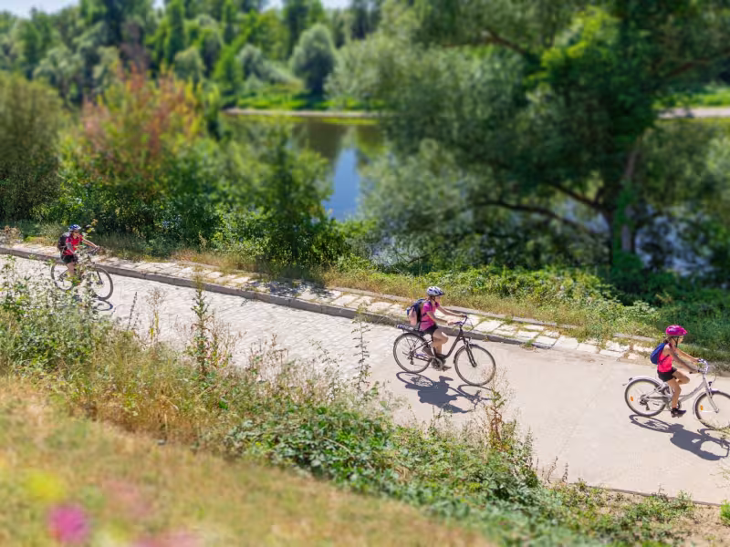 Cyclistes sur la voie verte Vichy-Billy